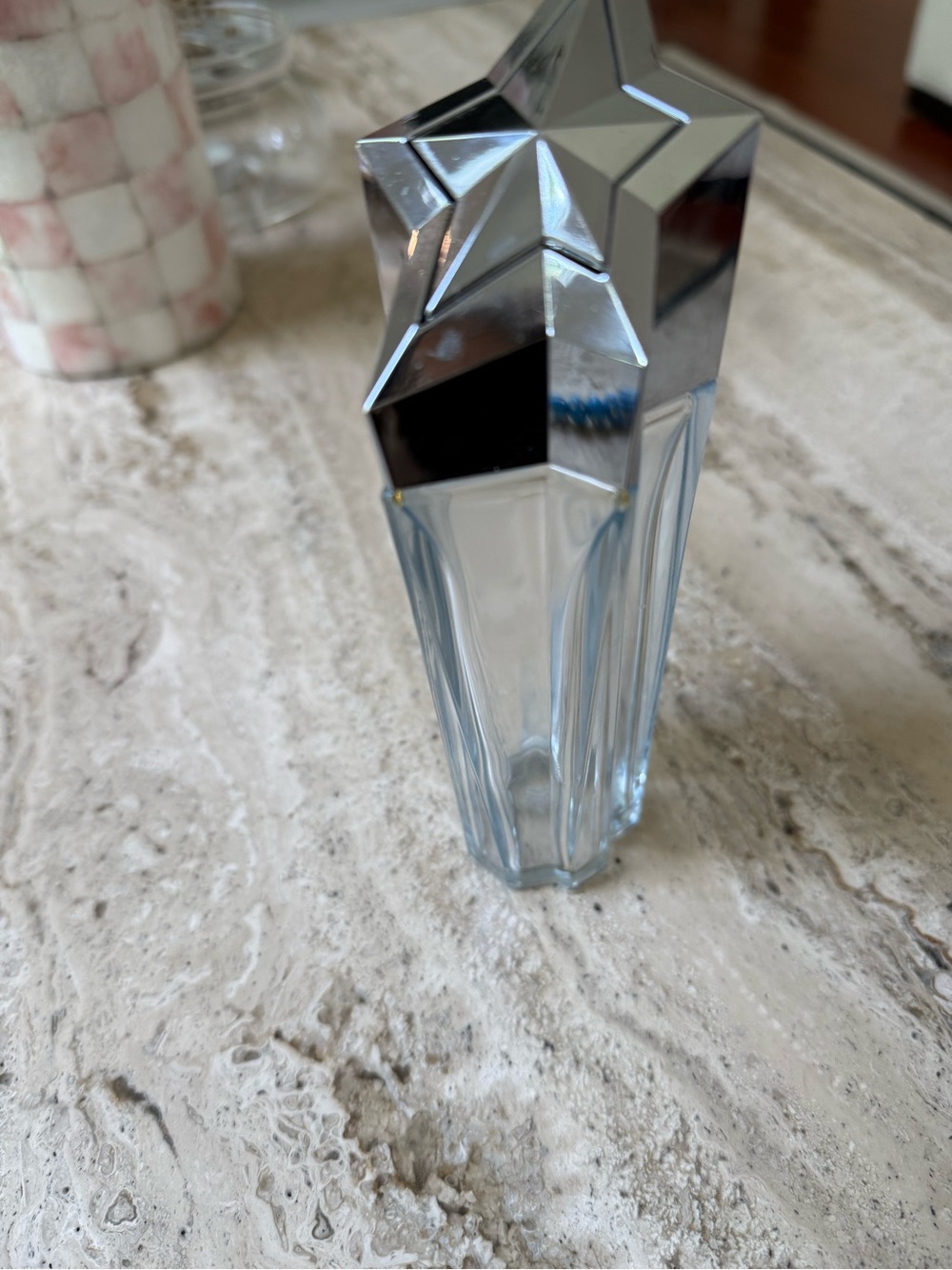 Angel Clear empty Glass perfume refillable with Silver Star Top